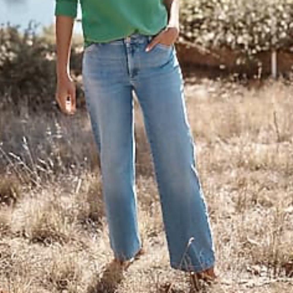 J. Jill DENIM Trouser Full Leg Light Wash Jeans